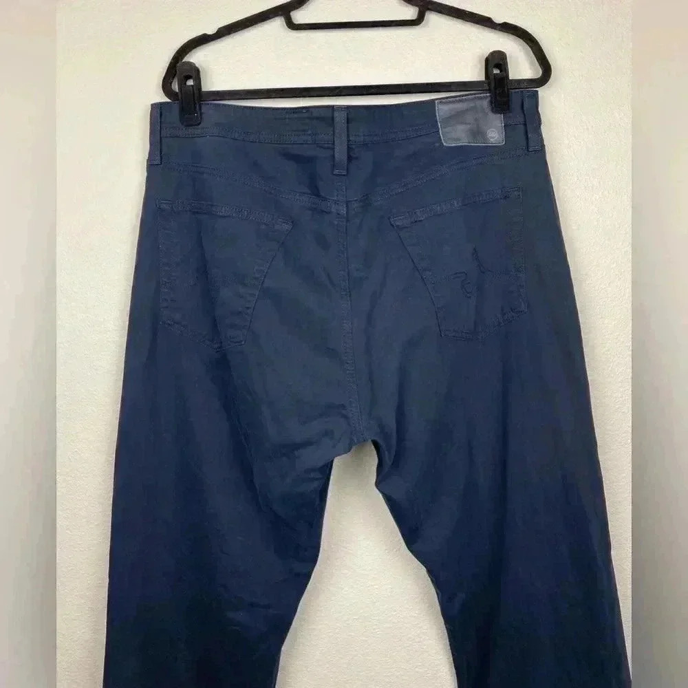 AG ADRIANO GOLDSCHMEID Men's 36x32 The Everett Slim Straight Jean Navy Blue Pant - Picture 5 of 11